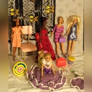 Barbie Doll, Handmade Crochet Doll Dress, Kids Play Jewelry, Doll Accessories